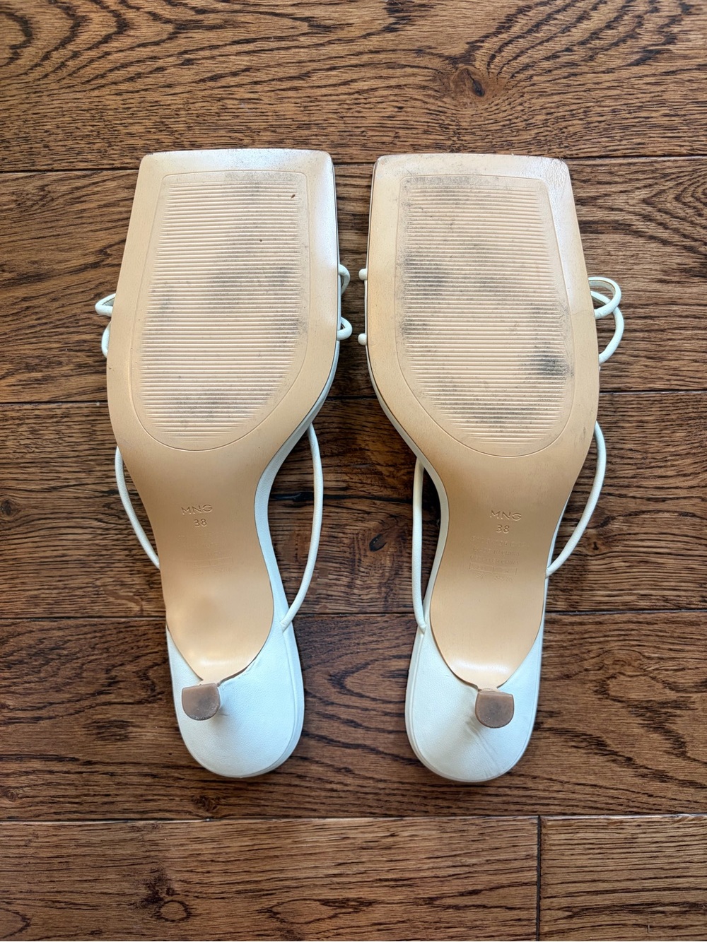 Mango White Strappy Kitten Heel Sandals - Picture 2 of 3